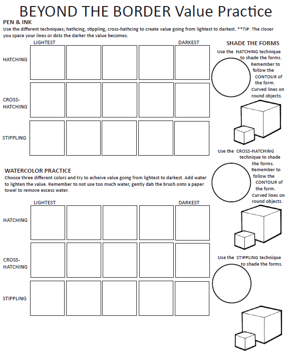 577x709 Watercolor Value Practice Worksheet Niki Jacob - Watercolor Worksheet