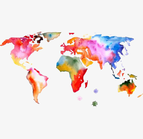 564x548 Watercolor World Map, Watercolor Clipart, World Clipart, Map - Watercolor World