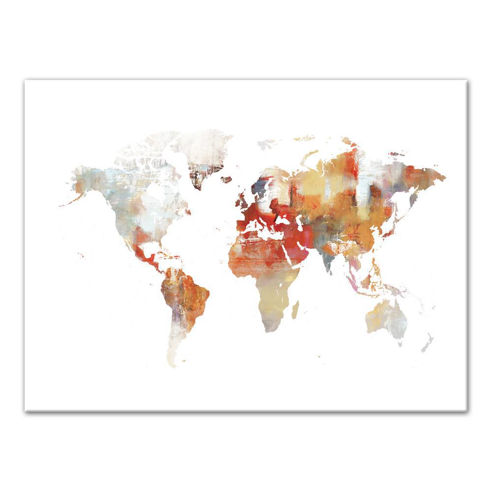 1000x1000 Designs Direct 30 In. X 40 In. 'Watercolor World Map White Warm - Watercolor World Map