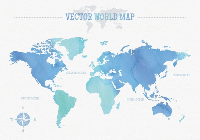 700x490 Watercolor World Map Vector - Watercolor World Map