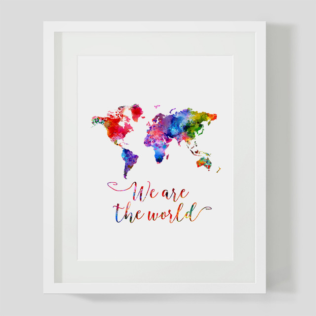 640x640 Buy Watercolor World Map Wall Art Print We Are - Watercolor World Map