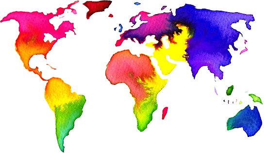 550x315 Rainbow Watercolor World Map Posters By Sadiesavesit Redbubble - Watercolor World Map Poster