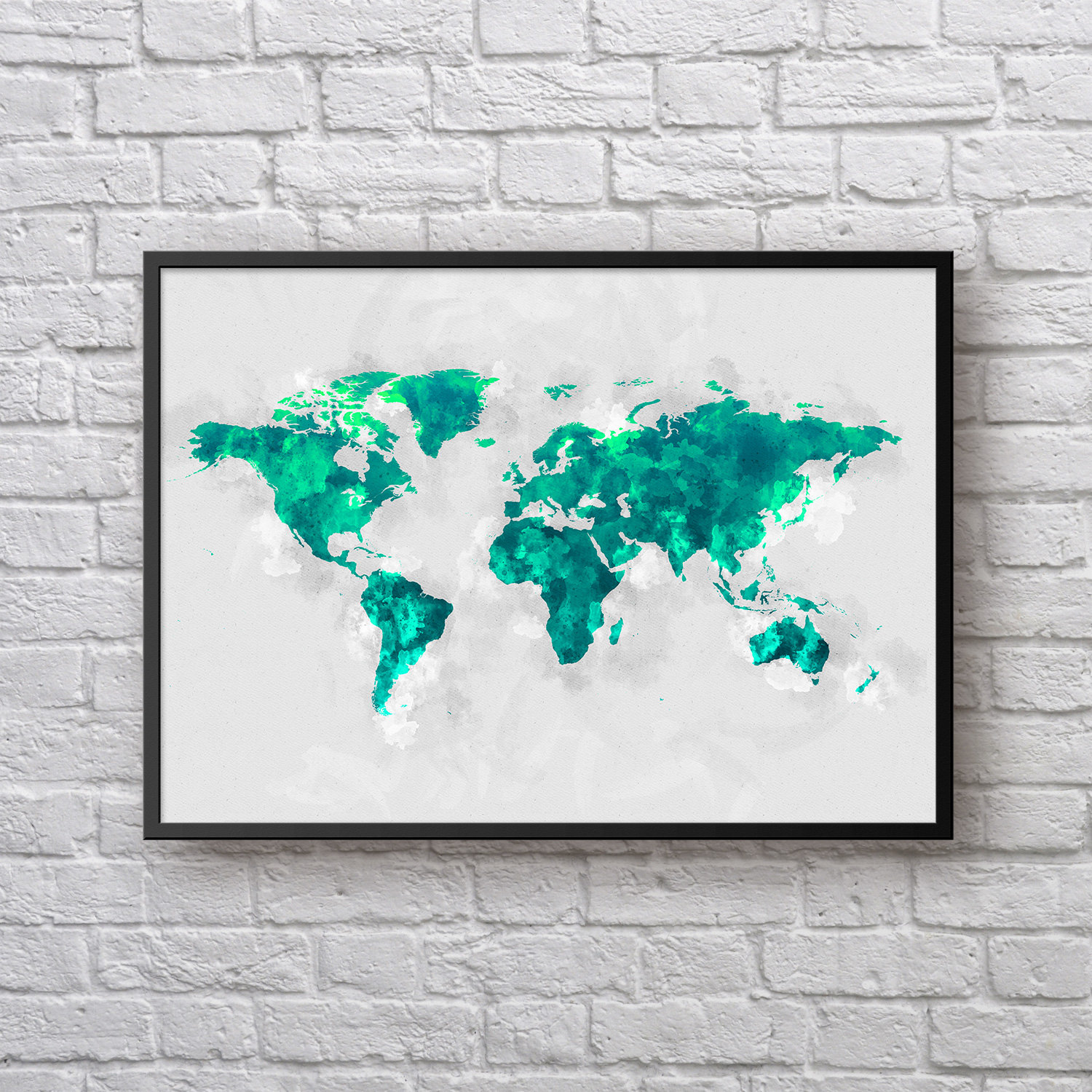 Watercolor World Map Poster at PaintingValley.com | Explore collection ...