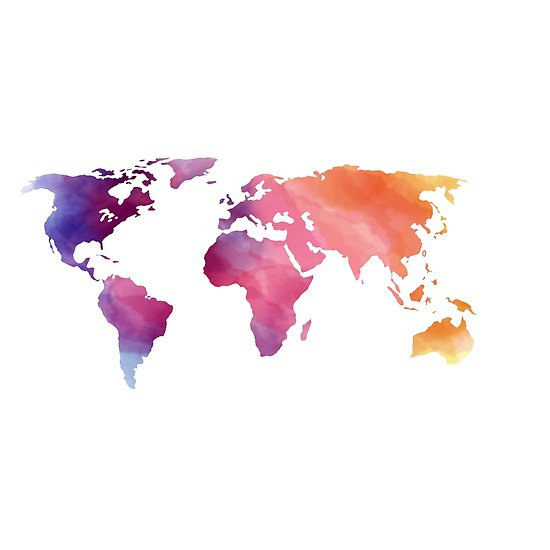 550x550 Watercolor World Map Posters By Abbybusis Redbubble - Watercolor World Map Poster