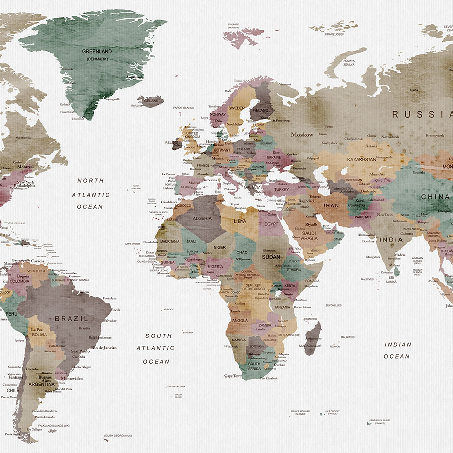 Watercolor World Map Poster at PaintingValley.com | Explore collection ...