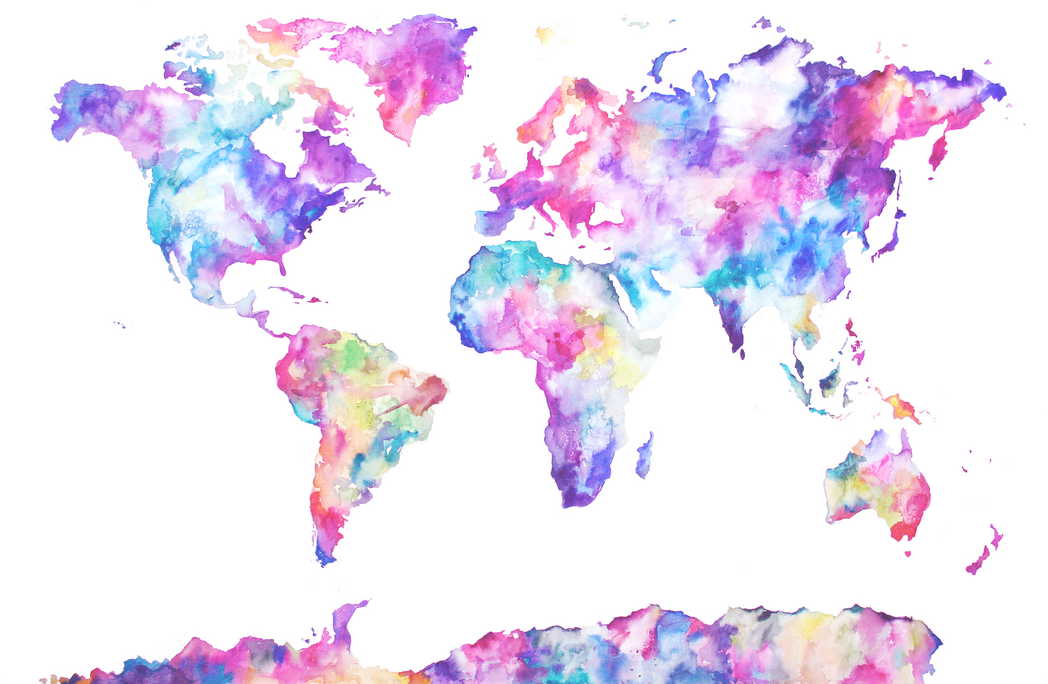 Watercolor World Map Wallpaper at PaintingValley.com | Explore