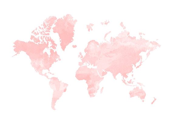 570x403 Blush Watercolour World Map Print Home By Hopelessromantics14 - Watercolor World Map Wallpaper