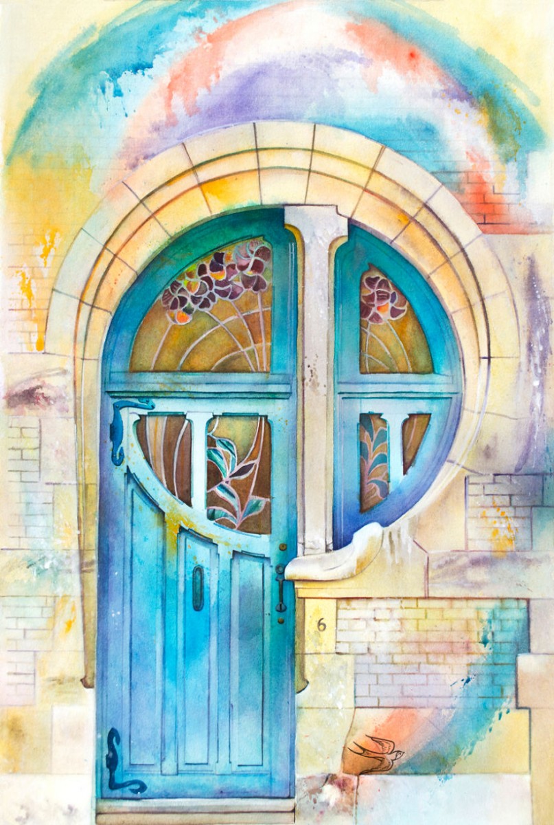 807x1200 Viktoria Kravchenko Travels The World Painting Doors In Watercolor - Watercolor World Painting