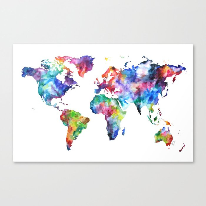 700x700 World Map Watercolor Watercolor Map Of The World Map Digital Art - Watercolor World Painting