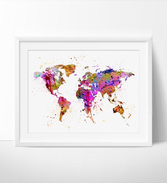547x600 Abstract Painting, Abstract Art, Abstract Watercolor, World Map - Watercolor World Painting