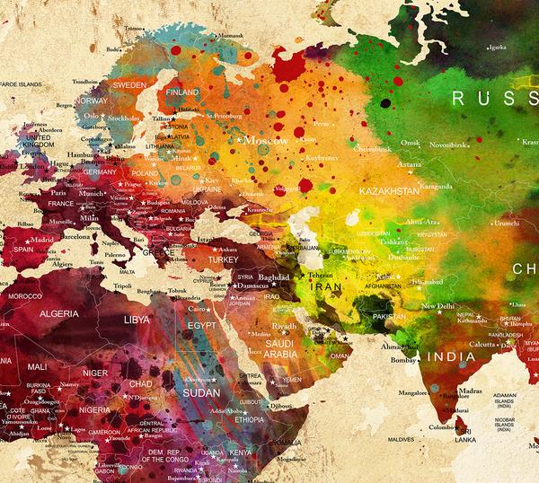 600x538 Beautiful World Map Poster, Watercolor World Map Wall Art, Print - Watercolor World Painting