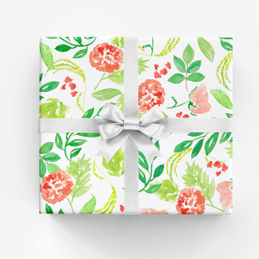 900x900 Gwyneth Gift Wrap Red Watercolor Illustration And Surface Design - Watercolor Wrapping Paper