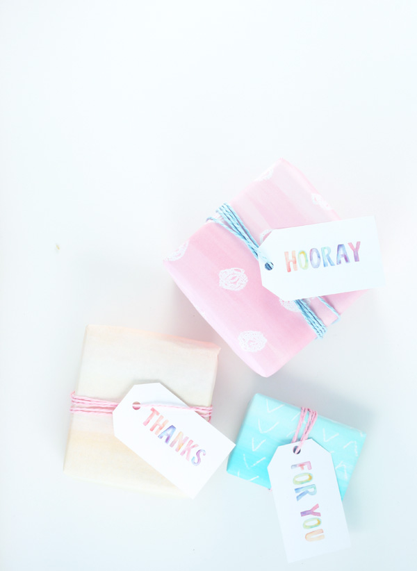 600x822 Paper Party Diy Watercolour Gift Wrap + Free Printable Tags - Watercolor Wrapping Paper