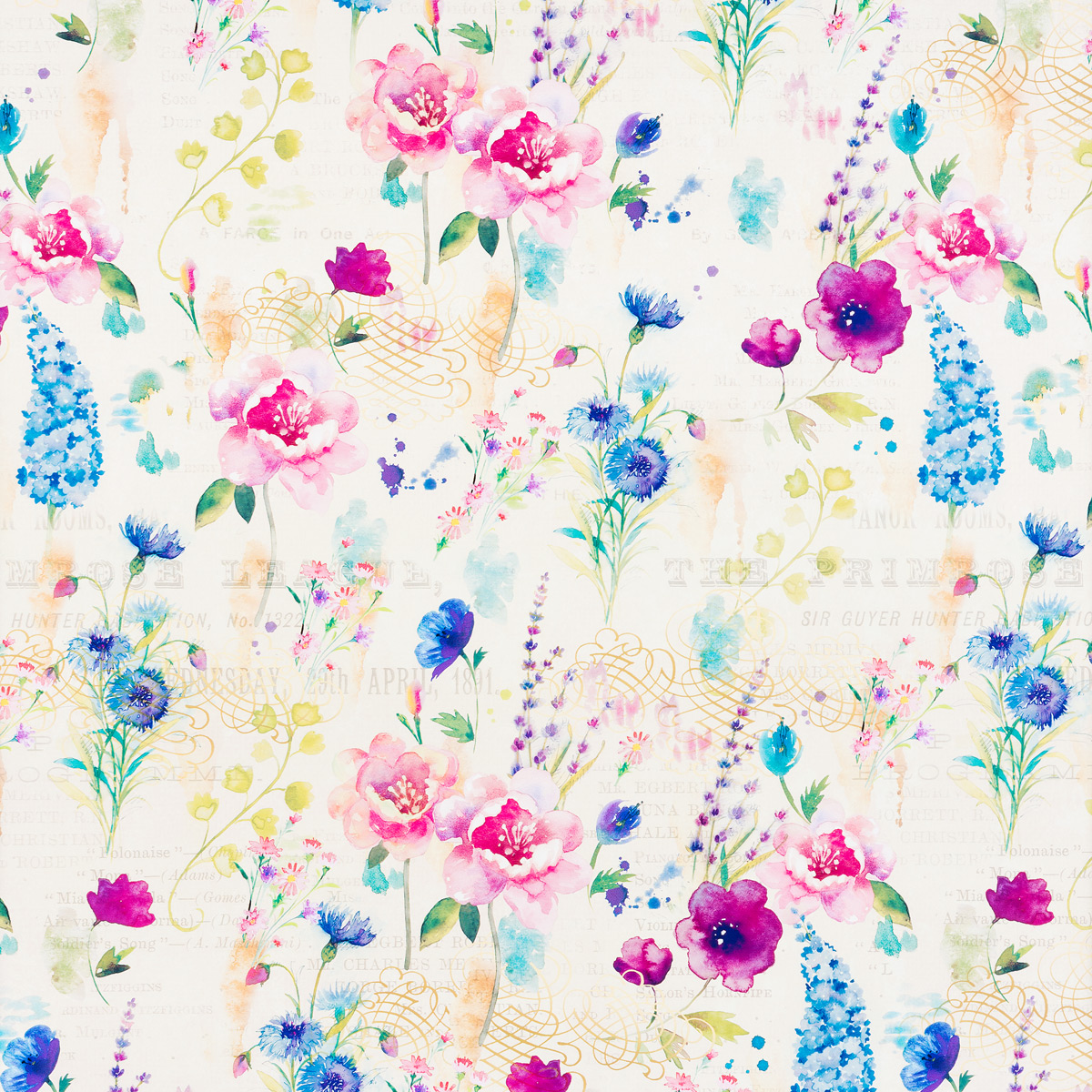 1200x1200 Watercolor Floral Wrapping Paper The Container Store - Watercolor Wrapping Paper
