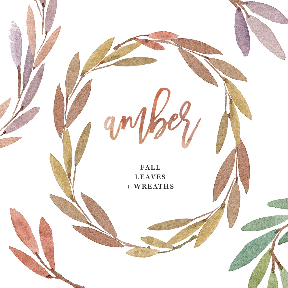 1000x1000 Watercolor Wreath Clip Art, Fall Leaves, Autumn Wreath Clipart - Watercolor Wreath