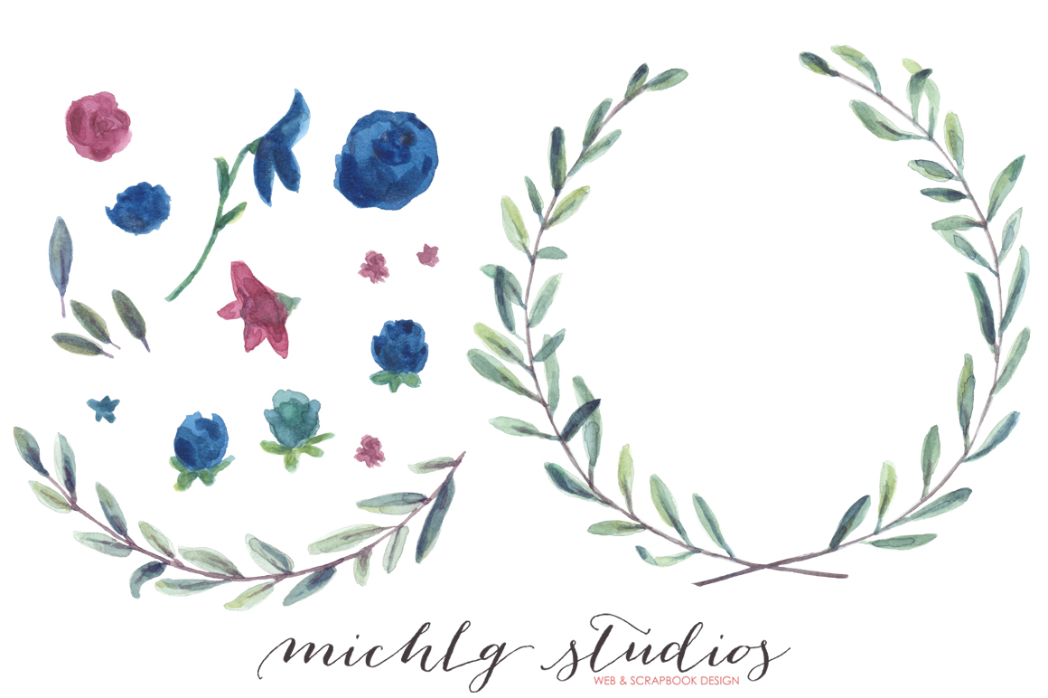 1160x772 Watercolor Wreath Amp Floral Clipart, Vector Amp Png By Michlg Studios - Watercolor Wreath