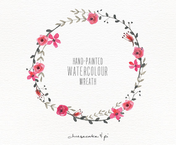 Watercolor Wreath Clipart