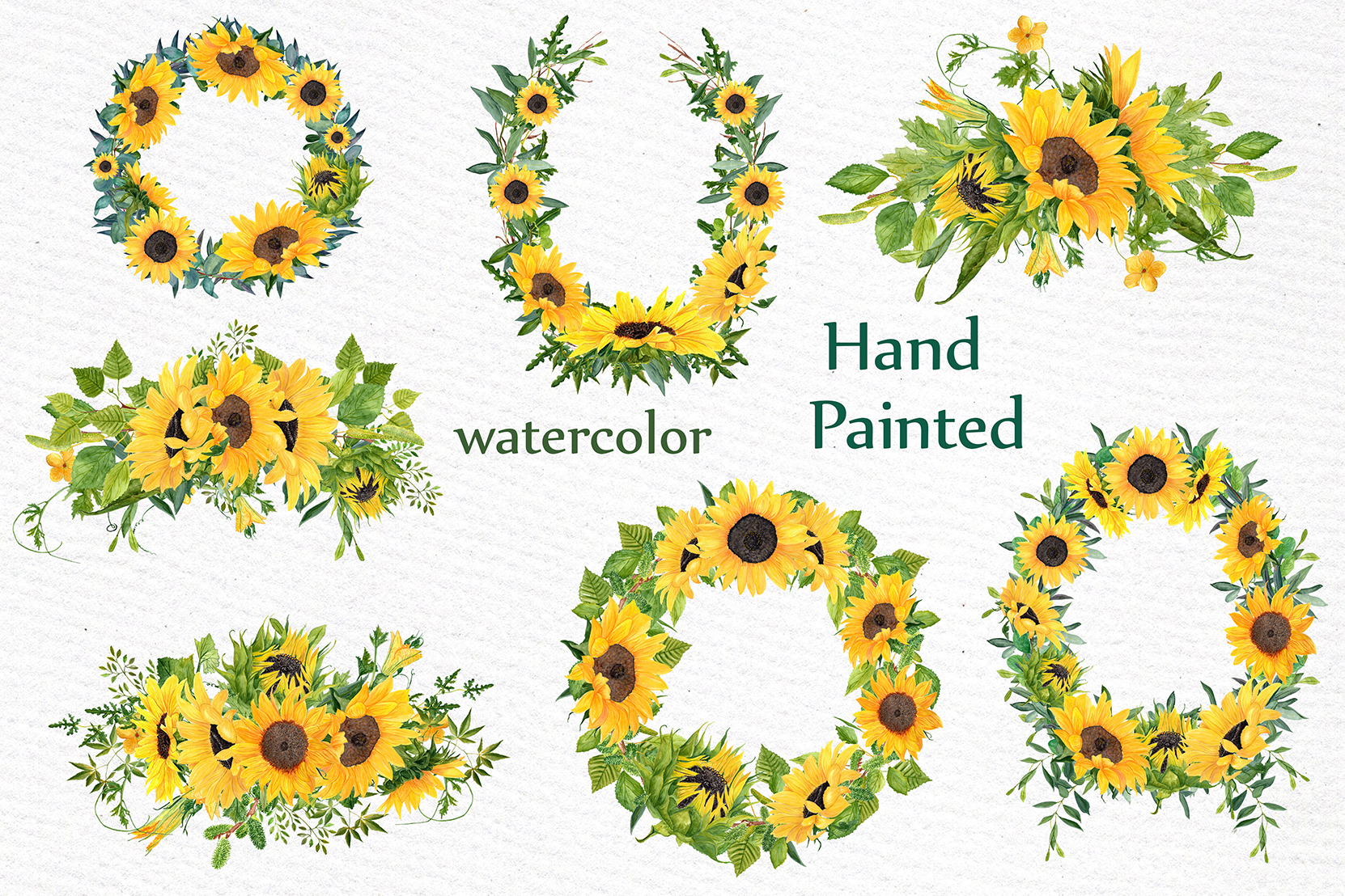 1662x1108 Sunflower Clipart Watercolor Wreath - Watercolor Wreath Clipart