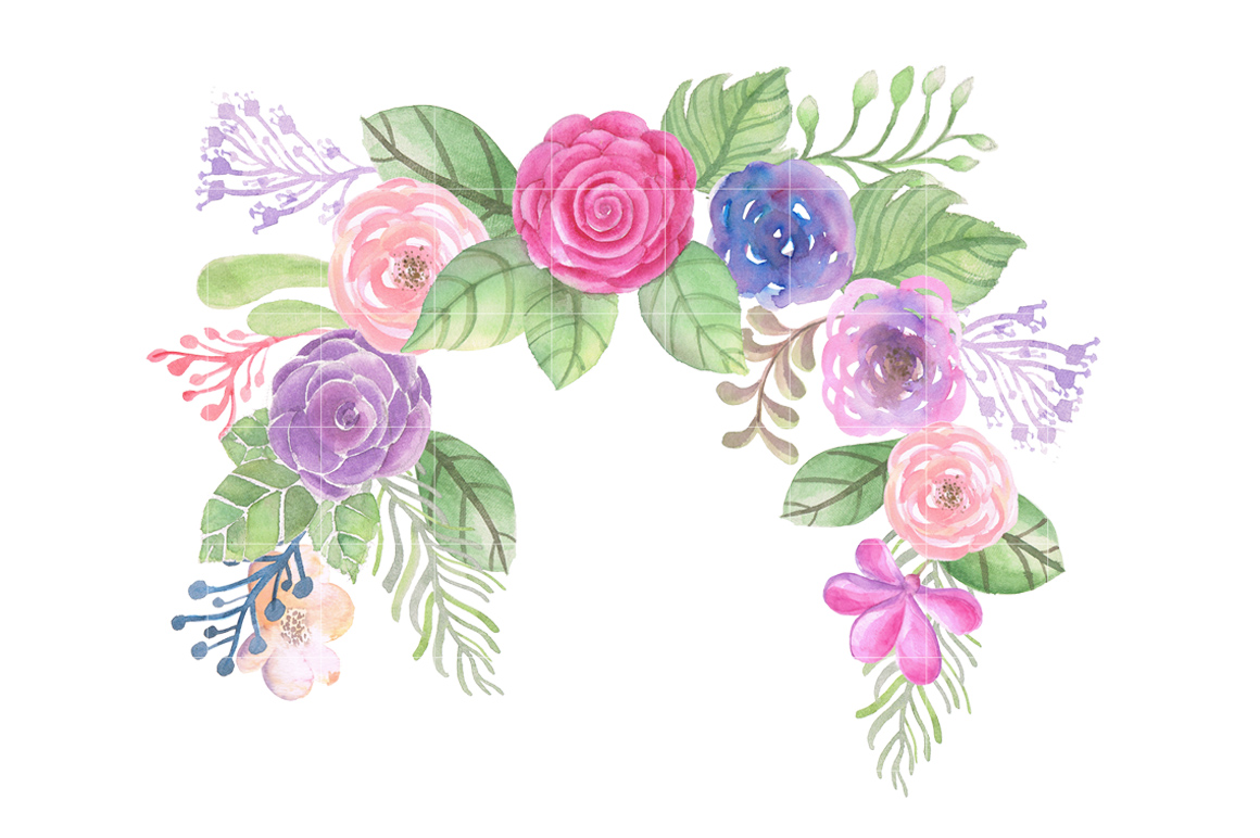 1160x772 Watercolor Flowers Wreath Clipart By Foxydigitalart - Watercolor Wreath Clipart