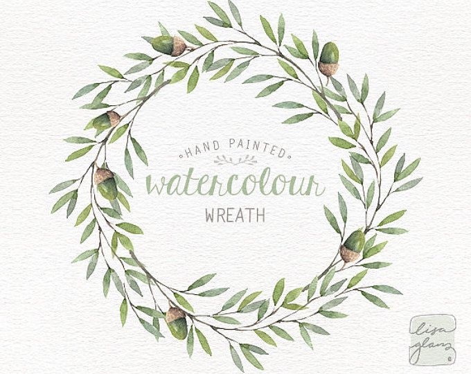 680x540 Watercolor Wreath Painted Floral Wreath Clipart Wedding - Watercolor Wreath Clipart
