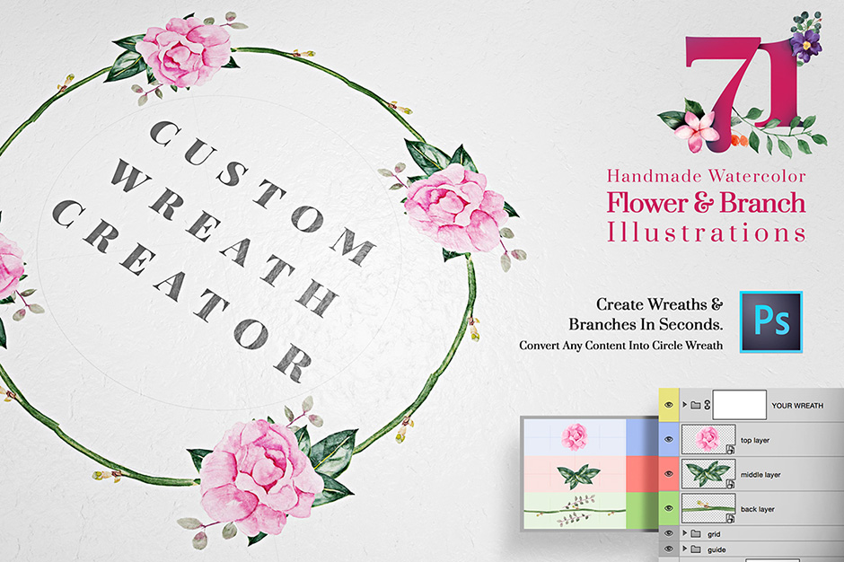 940x626 Custom Wreath Creator With Flowers - Watercolor Wreath Creator