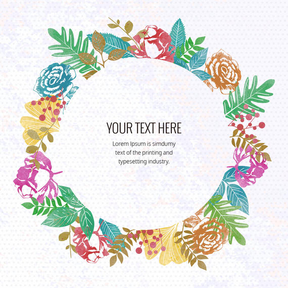 570x570 Floral Watercolor Frame Creator - Watercolor Wreath Creator