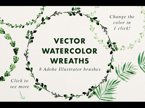 480x360 How To Install And Use These Vector Watercolor Brushes In Adobe - Watercolor Wreath Creator