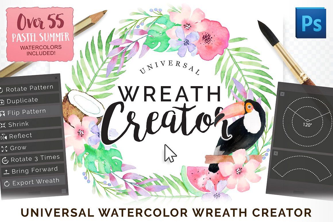 1159x773 Universal Wreath Creator Pro - Watercolor Wreath Creator