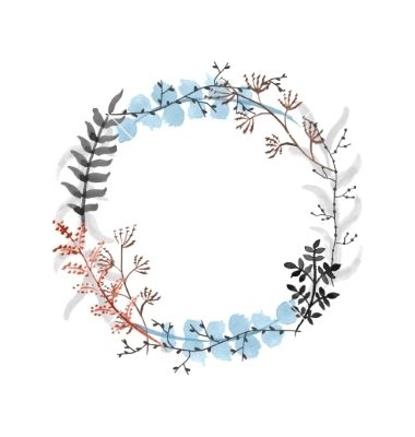 380x400 Hand Drawn Floral Wreath Vector Vectorsstencils - Watercolor Wreath Vector