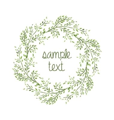 380x400 Watercolor Floral Leaf Vine Wreath Vector Frame By Jallom On - Watercolor Wreath Vector