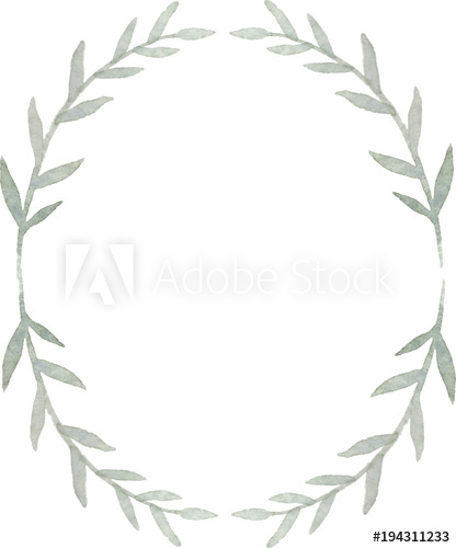 416x500 Watercolor Wreath Vector Isolated On White Background. Watercolor - Watercolor Wreath Vector