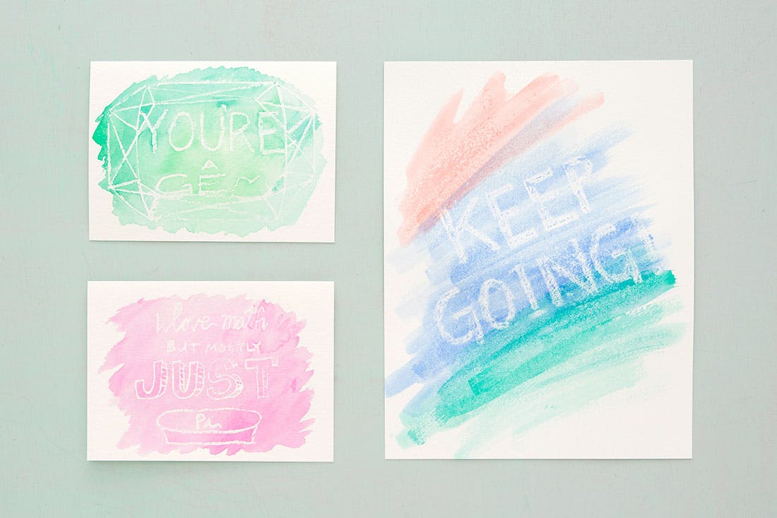 1100x733 How To Make Watercolor Cards That Reveal A Secret Message Brit + Co - Watercolor Writing