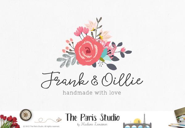 600x417 Watercolor Floral Logo Design With Hand Writing Font By The Paris - Watercolor Writing