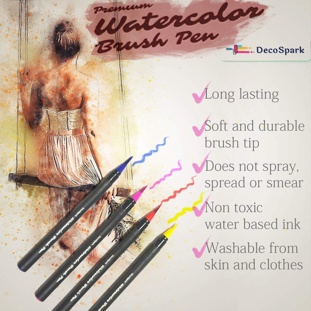 1000x1000 Watercolor Brush Pens Set 20 Colors Best Real Soft - Watercolor Writing