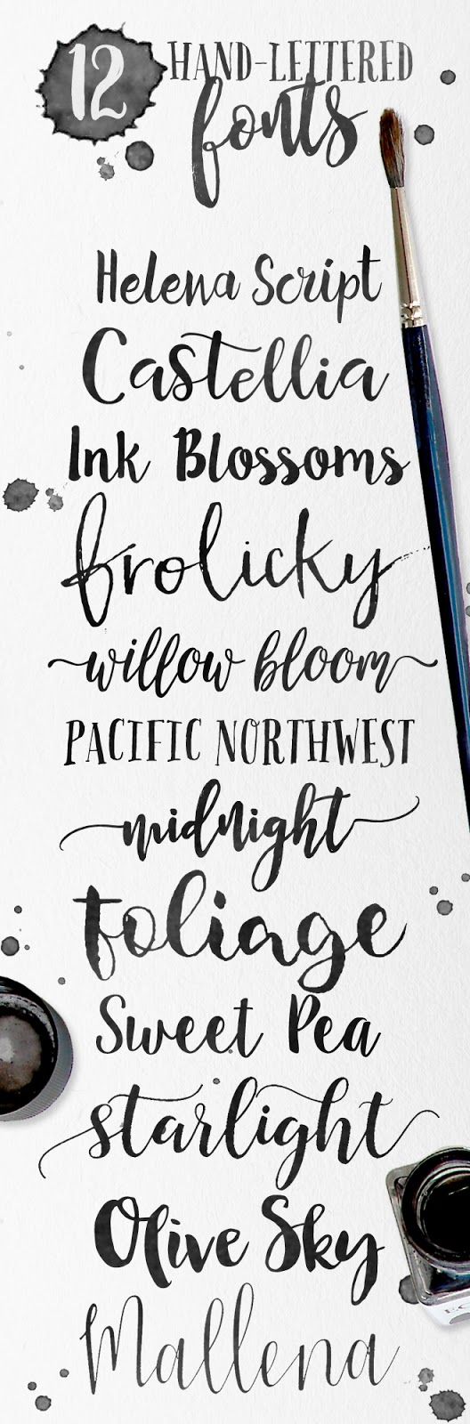 528x1600 Calligraphy Clipart Font - Watercolor Writing Font