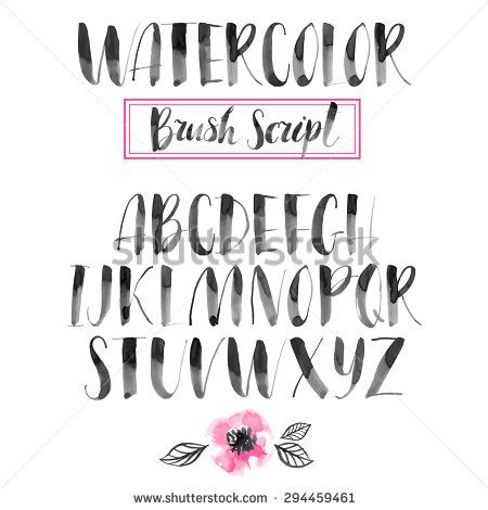 450x470 Handwritten Watercolor Calligraphic Font. Modern Brush Lettering - Watercolor Writing Font
