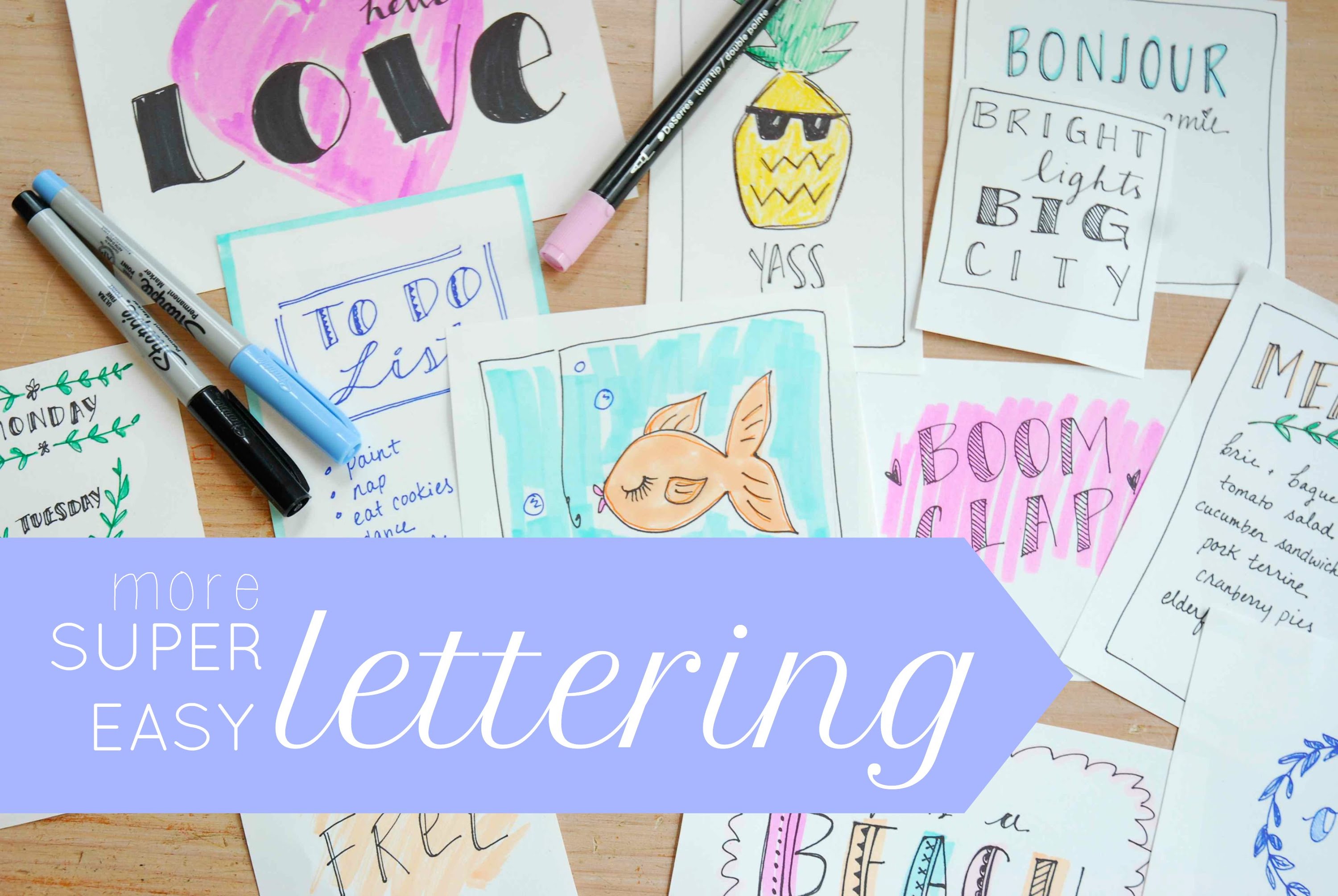 3000x2009 Simple Hand Lettering One Trick, Many Fonts! - Watercolor Writing Font