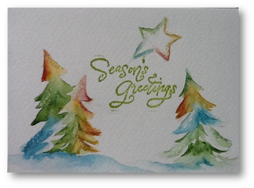 1074x794 Marian O Shaug Holiday Card Beautiful Watercolor Holiday Cards - Watercolor Xmas Cards