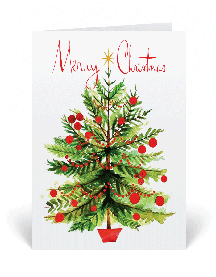 700x897 Merry Christmas Watercolor Holiday Cards [36962] Harrison - Watercolor Xmas Cards