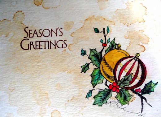 520x380 Unique Handmade Greeting Cards - Watercolor Xmas Cards