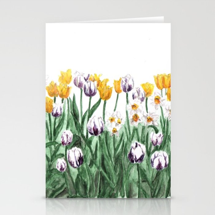 700x700 Tulip Watercolor Art, Yellow Flowers Painting, Purple Flowers - Watercolor Yellow Flowers