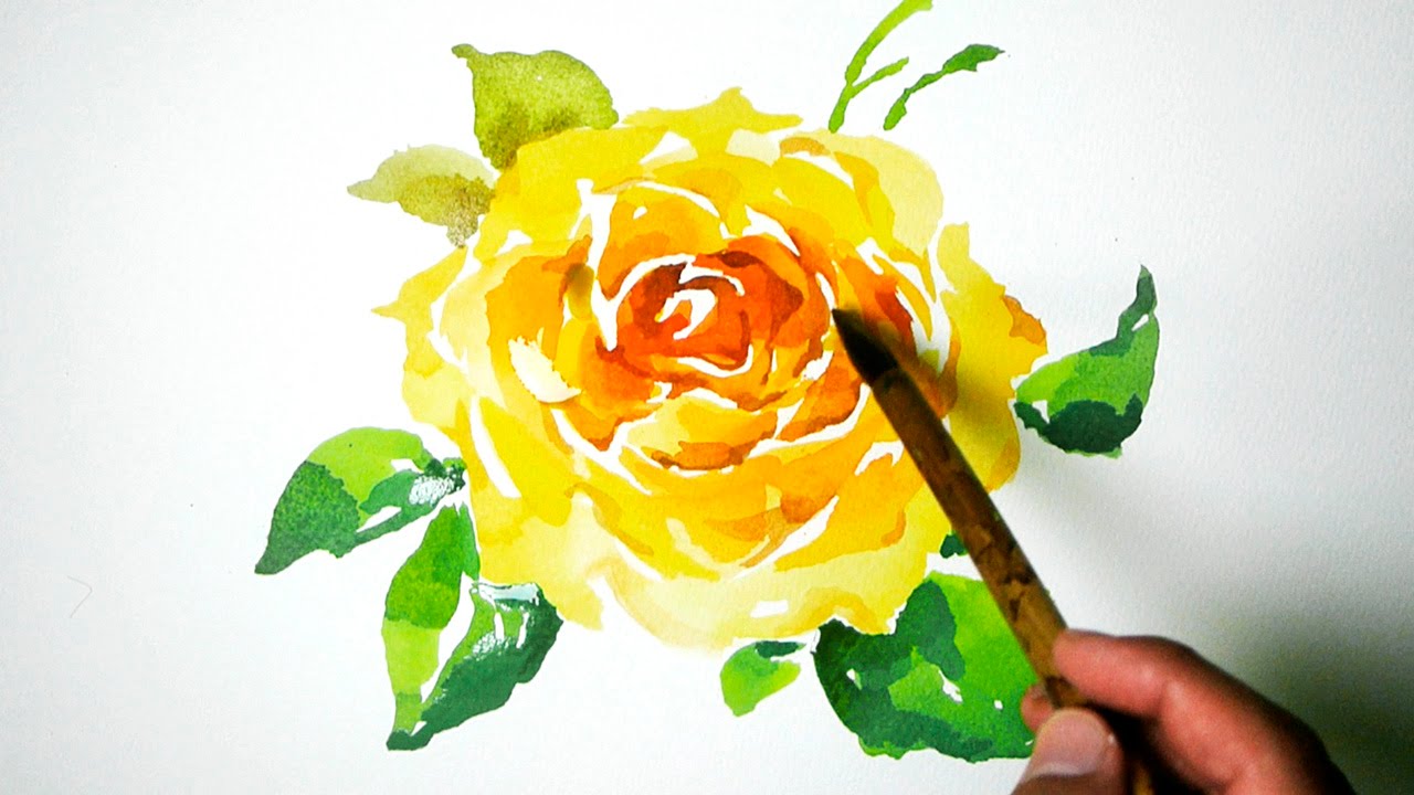 1280x720 Watercolor Painting - Watercolor Yellow Flowers