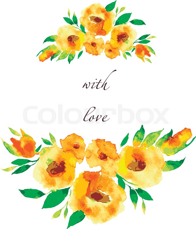 683x800 Watercolor Yellow Flowers In Watercolor Stock Vector Colourbox - Watercolor Yellow Flowers