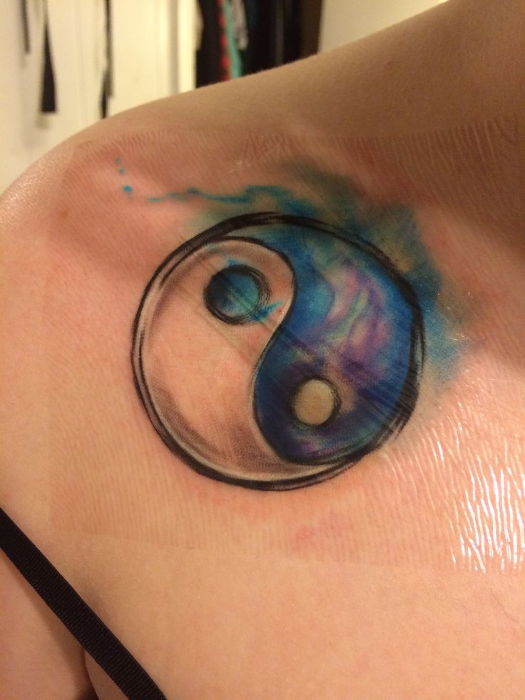 736x981 Couples Tattoos - Watercolor Yin Yang Tattoo