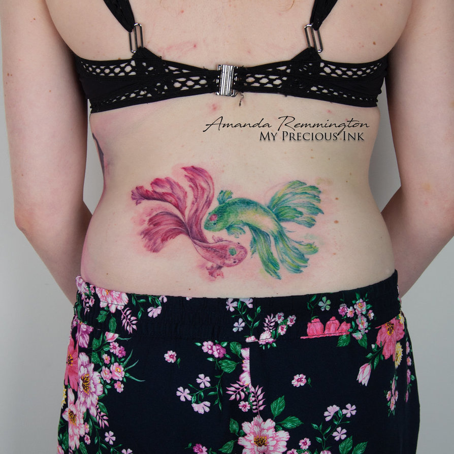 894x894 Freehand Watercolor Yin Yang Betta Fish By Mentjuh - Watercolor Yin Yang Tattoo