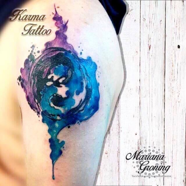 782x782 Marianagroning Watercolor Yin Yang Tattoo - Watercolor Yin Yang Tattoo
