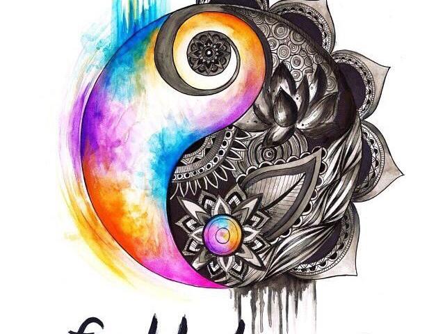 640x480 Yinyang Tattoos Clipart Watercolor 14 - Watercolor Yin Yang Tattoo