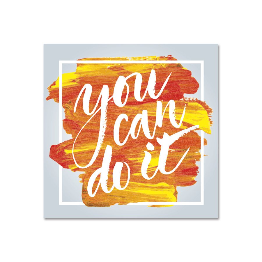 900x900 You Can Do It Watercolor Bumper Sticker Decal - Watercolor You Can Do It