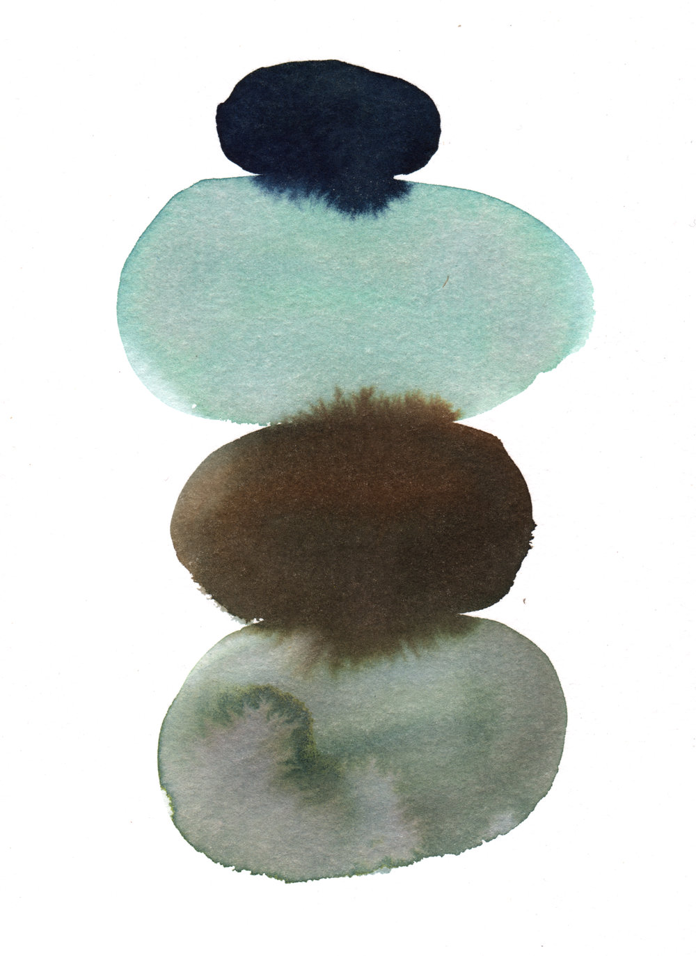 1000x1373 Zen Stone Pile, Watercolor Print Kelly Witmer - Watercolor Zen