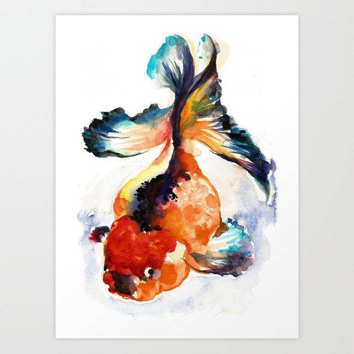 700x700 Lucky Gold Fish Zen Watercolor Art Print By Soostiberiu Society6 - Watercolor Zen